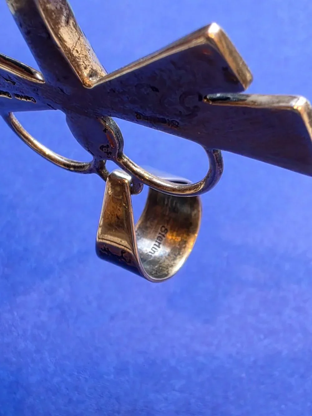 Calvin Begay Native American Sterling Silver Inlaid Dragonfly Pendant - Picture 4 of 5